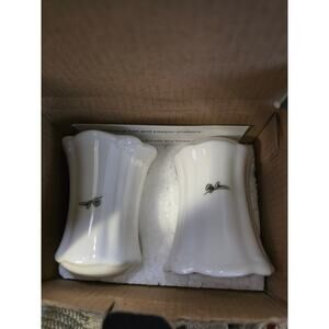 NEW IN BOX Vintage Oleg Cassini White Porcelain Salt and Pepper Shakers
